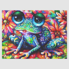 Papel De Seda Dissociação Impressionista Whimsical de Sapo Flora