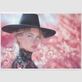 Papel De Seda Dissociação Linda Lady Black Riding Hat