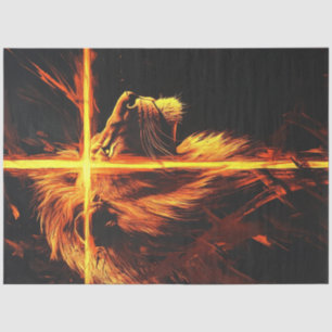 Papel De Seda Dissociação Lion Queimando o Cross-Majexpressas Gu