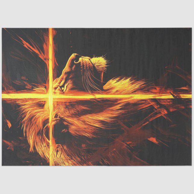 Papel De Seda Dissociação Lion Queimando o Cross-Majexpressas Gu (Frente )