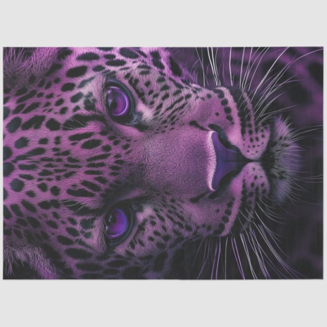 Papel De Seda Dissociação Mística Leopard Roxo e Pontos Negros (Frente )