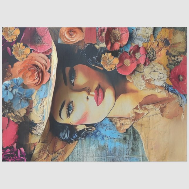 Papel De Seda Dissociação - Moça sofisticada - Fundo de auxílio (Frente )