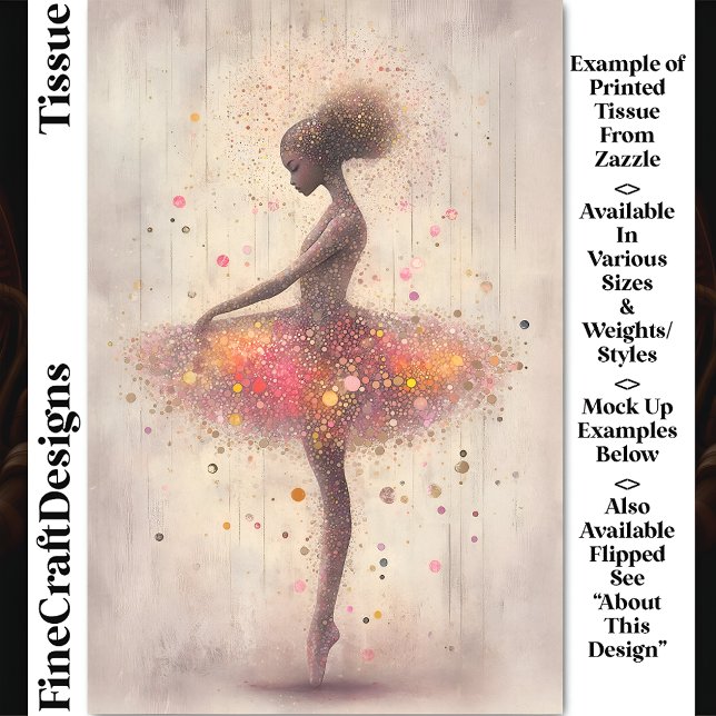 Papel De Seda Dissociação Moderna Ballerina, Glitter E Pontos DN (Criador carregado)