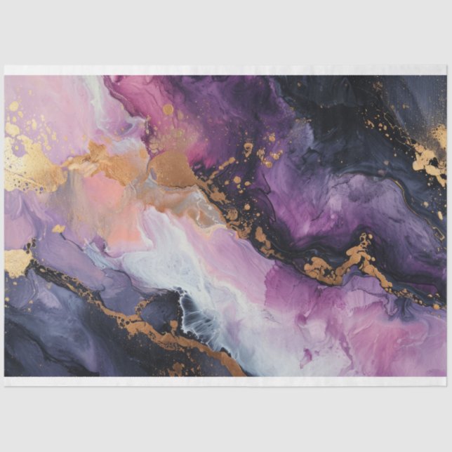 Papel De Seda Dissociação Roxa e Dourada (Frente )