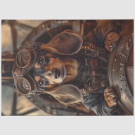 Papel De Seda Dissociação Steampunk Voando Dachshund