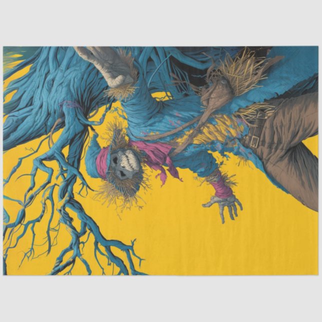 Papel De Seda Dissociação Superreal Espantalho Rosto Crânio (Frente )