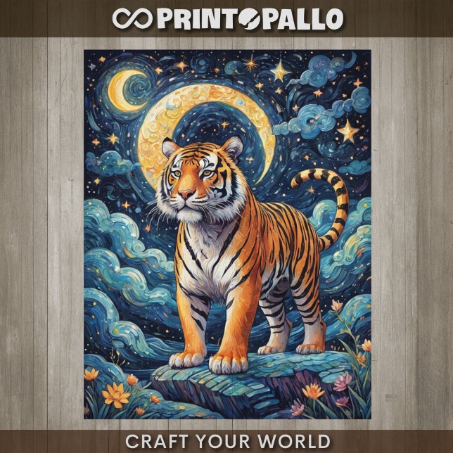 Papel De Seda Dissociação - Um tigre num mundo Van Gogh - (Criador carregado)