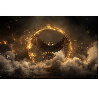 Papel De Seda Dissociação - Voo de Ouro de Águia Majestosa