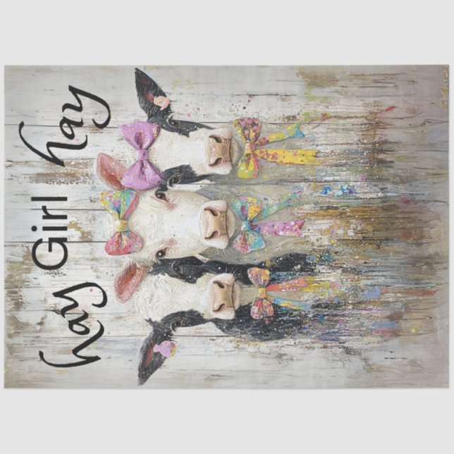 Papel De Seda Dissociação Whimical Jersey Calves Hay Girl Hay (Frente )