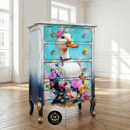 Papel De Seda Dissociação Whimsical de Pato Floral Elegante