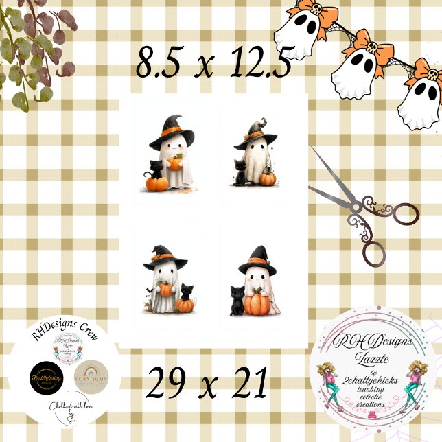 Papel De Seda Dissociar Fantasmas do Halloween Scrapbooking (Criador carregado)