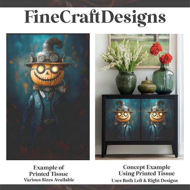 Papel De Seda Diversão de Decoupage do Homem de Pumpkin de Hallo (Criador carregado)