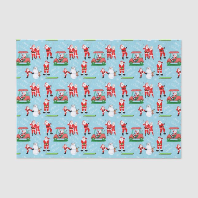 Papel De Seda Diversão de Golfe de Natal do Papai Noel (Frente )