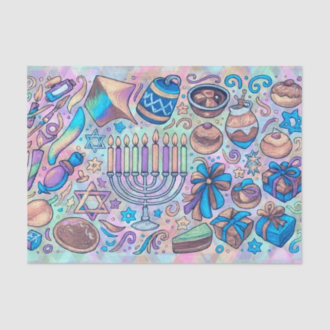 Papel De Seda Diversão de Hanukkah Motifs (Frente )