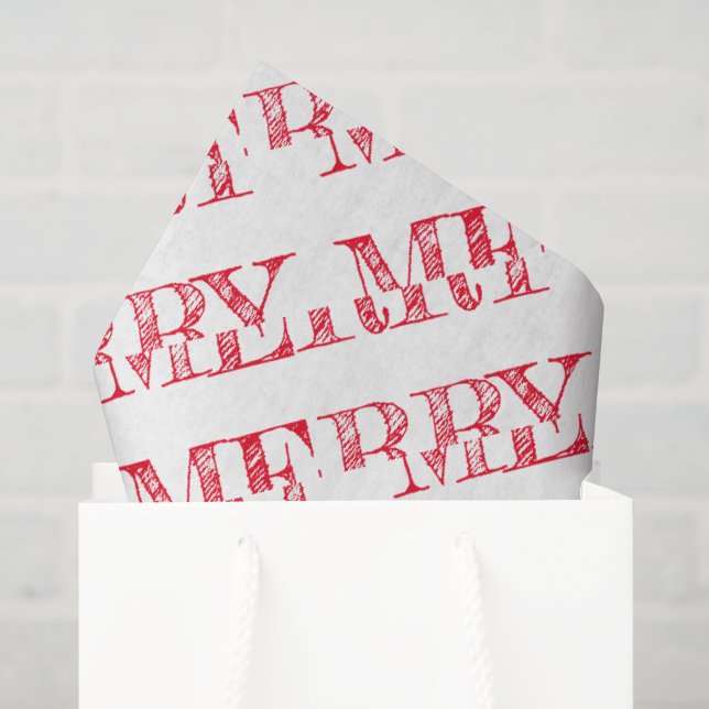 Papel De Seda Diversão de Natal do Texto Moderno da feliz (Sacola de presentes)