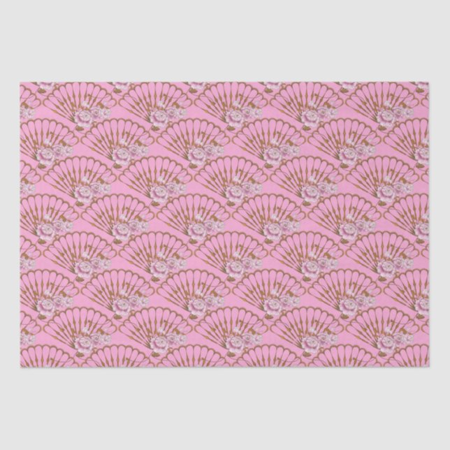 Papel De Seda Diversão estilo japonês e rosas rosa (Frente )