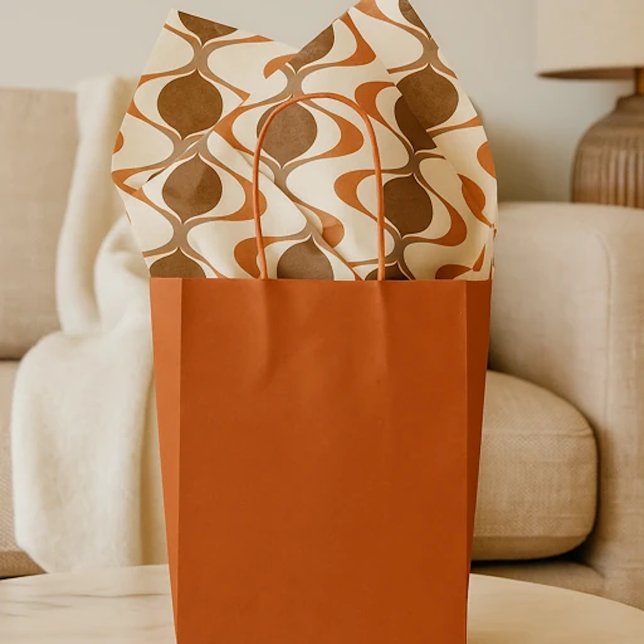 Papel De Seda Diversão Ivory Tan Brown Burnt Orange Ogee Wave St (Criador carregado)