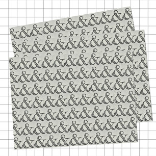 Papel De Seda Diversão - Sinal de Ampersand Escrito Preto e Cinz