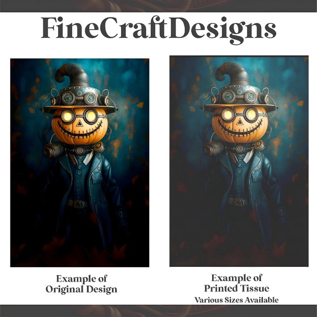 Papel De Seda Diversão Steampunk Halloween Pumpkin Man E9L Decou (Criador carregado)