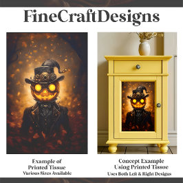 Papel De Seda Diversão Steampunk Halloween Pumpkin Man F1R Decou