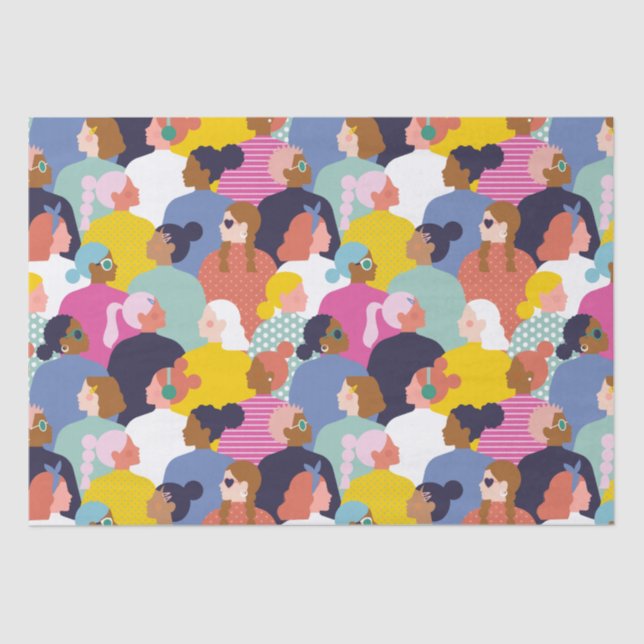 Papel De Seda Diversidade de mulheres - mulheres de várias raças (Frente )