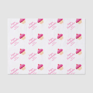 Papel De Seda Divertido, Cupcake Rosa Brilhante -