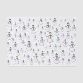 Papel De Seda Divertimento, bonito, e bonecos de neve e flocos