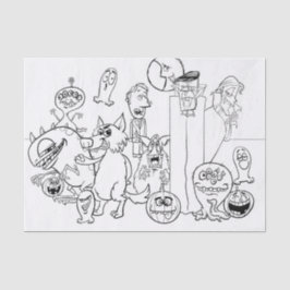 Papel De Seda DIVERTIR O ÚNICO HALLOWEEN MONSTER Tissue Paper