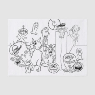 Papel De Seda DIVERTIR O ÚNICO HALLOWEEN MONSTER Tissue Paper
