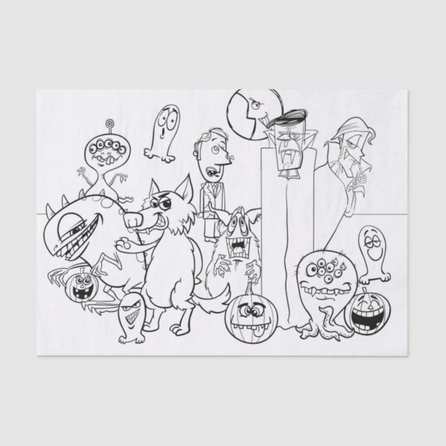 Papel De Seda DIVERTIR O ÚNICO HALLOWEEN MONSTER Tissue Paper (Frente )