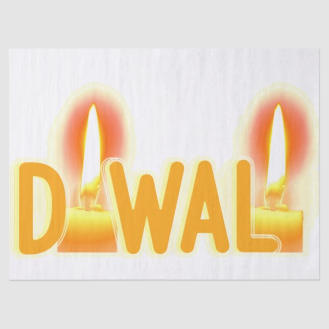 Papel De Seda Diwali Lights Candelight Typography (Frente )