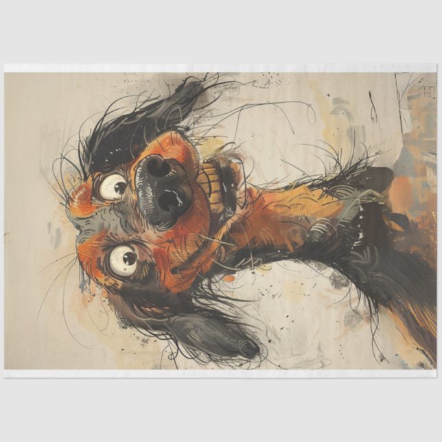 Papel De Seda Dixie Dachshund Water Color HEY (Frente )