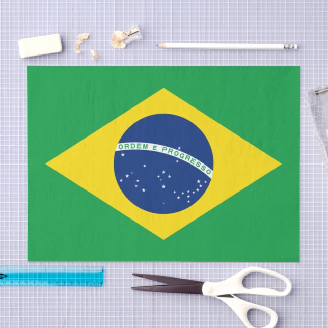 Papel de seda do Brasil, papel de seda da bandeira (Arte )