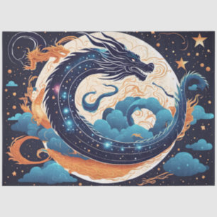 papel de seda do dragão lunar