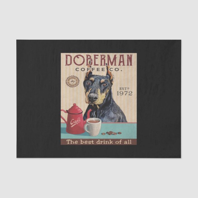 Papel De Seda Doberman Pinscher Coffee (Frente )