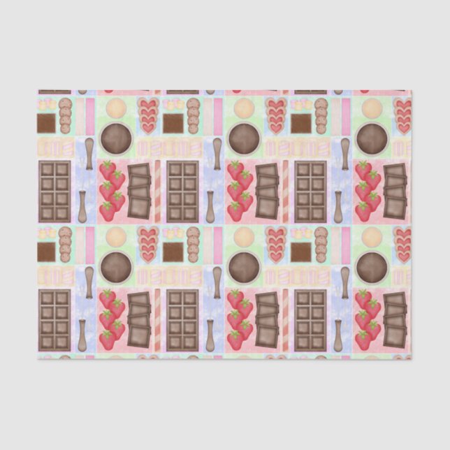 Papel De Seda Doce Ameaça Chocolate Fondue Dessert Marshmallow (Frente )