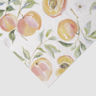 Papel De Seda Doce Botânica Peachy Folhagem Aquarela