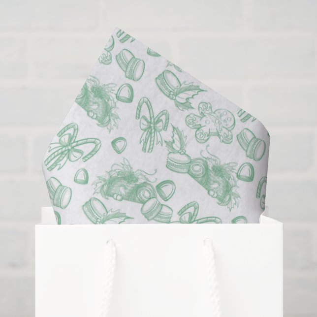Papel De Seda Doce de Feriado - Menta (Límpido) (Sacola de presentes)