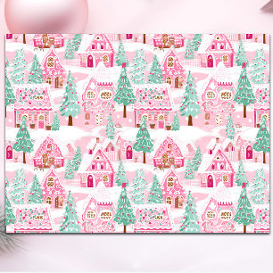Papel De Seda Doce Pastel Pink Gingercake Natal