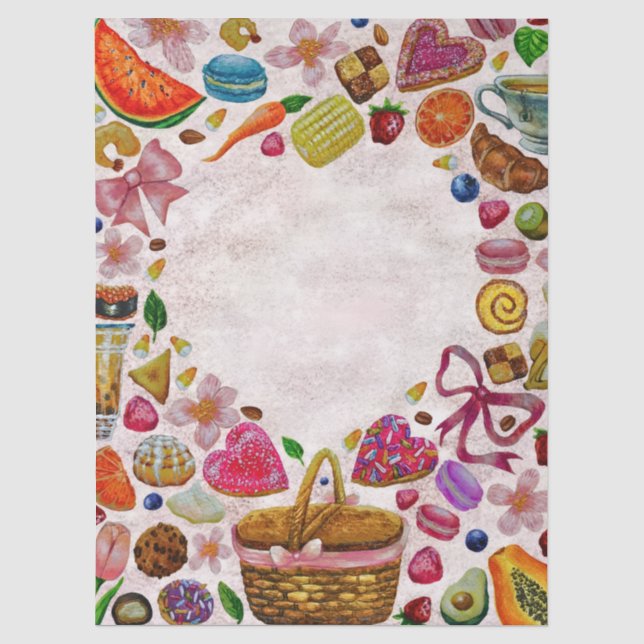 Papel De Seda Doces Confeções de Massa Folhada (Frente )