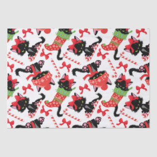 Papel De Seda Doces de Gato Vermelho e Bravo, Cana de Natal