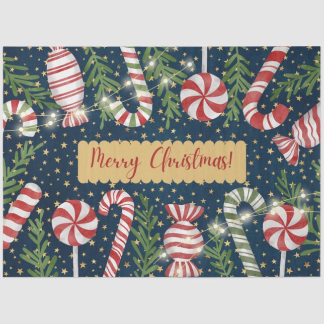 Papel De Seda Doces de Natal e Canas Doces (Frente )