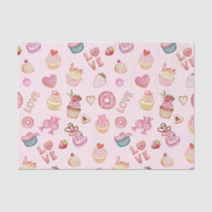 Papel De Seda Doces e Cupcakes cor-de-rosa