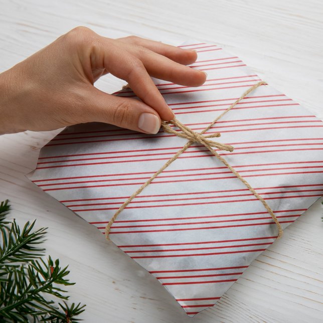 Papel De Seda Doces vermelhos e brancos divertidos podem tirar o (Red And White Stripe Candy Cane Christmas Pattern Tissue Paper)