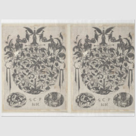 Papel De Seda Documento de Decoupage Detalhado da Arquitetura