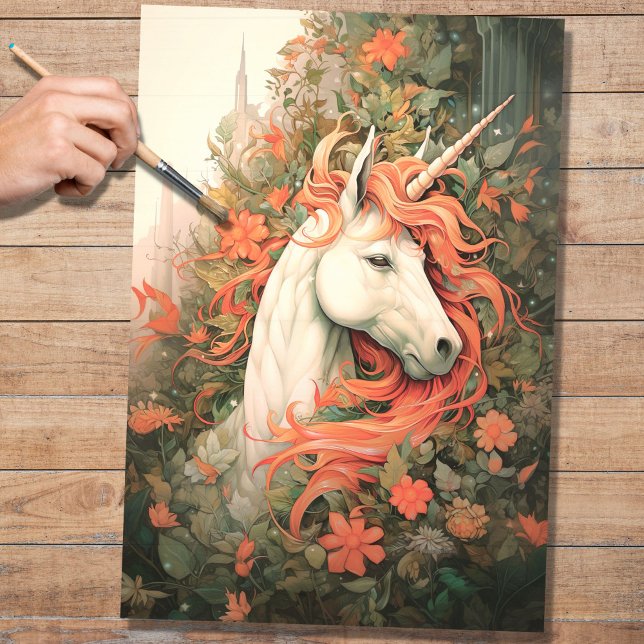 Papel De Seda Documento de Decoupage do Unicorn 1 (Criador carregado)