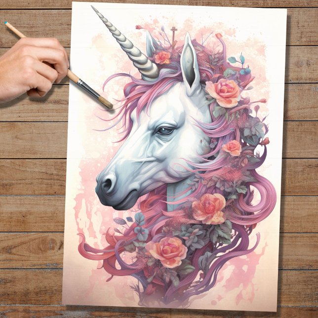Papel De Seda Documento de Decoupage do Unicorn 9 (Criador carregado)