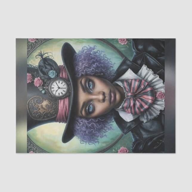Papel De Seda Documento de Dissociação Afro-Americano Mad Hatter (Frente )