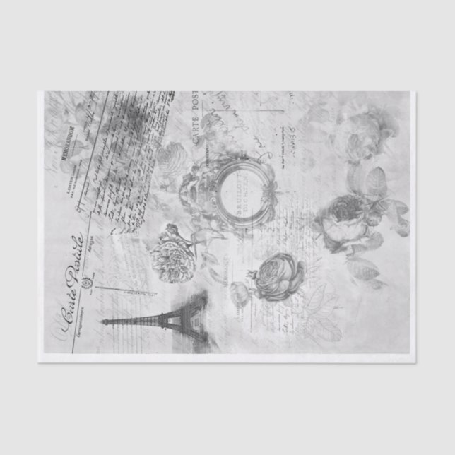 Papel De Seda Documento de dissociação da efemera de Paris (Frente )