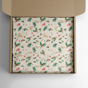 Papel De Seda Documento de Natal sobre o Pássaro da Floresta Joi
